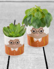 Set of 8 (4 Small, 4 Large) Ceramic People Pots