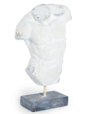 Rustic Stone Effect Classical Male Torso on Base