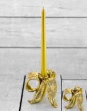 Peeled Antique Gold Glam Banana Candle Holder