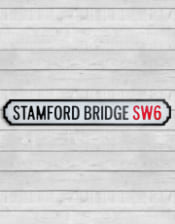 Antiqued Wooden "Stamford Bridge SW6" Road Sign