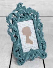 Light Blue/Grey Flock Ornate Photo Frame