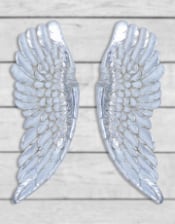 Pair of Antique Silver Wall Hanging Angel Wings