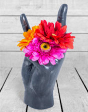 Large Black "Rock On!" Hand Ornament/Vase