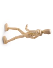 Set of 3 Wall Climbing Wooden Effect Model Men Figures