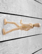 Set of 3 Wall Climbing Wooden Effect Model Men Figures