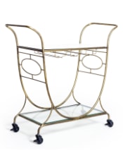 Gold and Glass Metal Bar Trolley