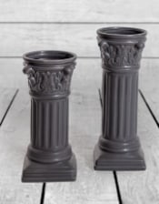 Matt Grey Small Corinthian Column Ceramic Vase
