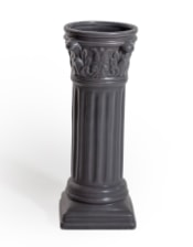 Matt Grey Large Corinthian Column Ceramic Vase