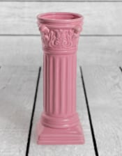 Matt Pink Large Corinthian Column Ceramic Vase