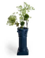 Matt Dark Blue Small Corinthian Column Ceramic Vase