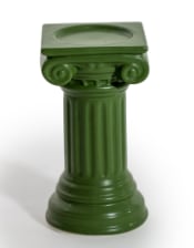 Matt Dark Green Small Ionic Column Ceramic Candle Holder