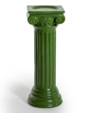 Matt Dark Green Large Ionic Column Ceramic Candle Holder