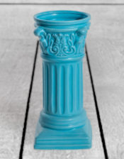 Matt Light Blue Small Corinthian Column Ceramic Vase