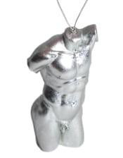 Silver Leaf Male Torso Hanging Decoration