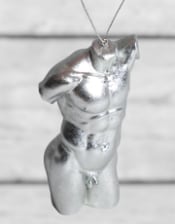 Silver Leaf Male Torso Hanging Decoration