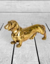 Antique Gold Dachshund Figure