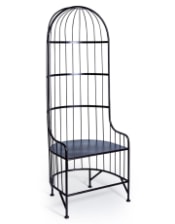 Black Metal Bird Cage Style Porter's Chair