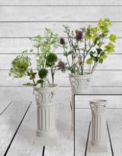 Matt White Small Corinthian Column Ceramic Vase