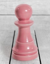 Matt Pink Large Ceramic Pawn Chess Piece Ornament (to be bought in qtys of 4)