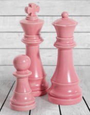Matt Pink Large Ceramic Pawn Chess Piece Ornament (to be bought in qtys of 4)