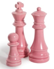 Matt Pink Large Ceramic Pawn Chess Piece Ornament (to be bought in qtys of 4)