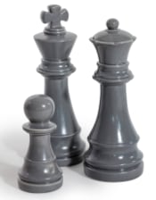 Matt Grey Large Ceramic Pawn Chess Piece Ornament (to be bought in qtys of 4)