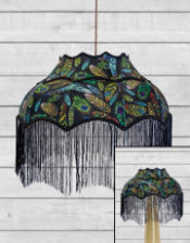 Large Feather Design Frilled Lamp Shade (Use As Pendant or Shade)