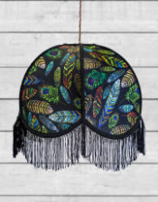 Feather Design Frilled Lampshade (Use As Pendant or Shade)