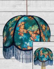 Floral Design Frilled Lampshade (Use As Pendant or Shade)