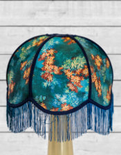 Floral Design Frilled Lampshade (Use As Pendant or Shade)