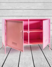 Pink Metal Large Side Cabinet