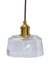 Antique Brass Pendant Light with Clear Glass Shade