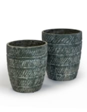 Antiqued Stone Effect Eco S/2 Garden Planters