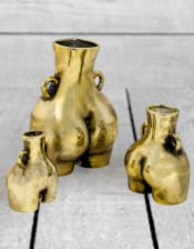 Antique Gold Medium "Love Handles" Booty Vase