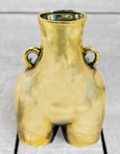 Antique Gold Large "Love Handles" Booty Vase