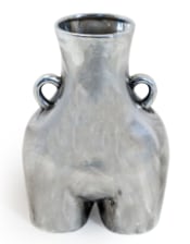 Antique Silver Large "Love Handles" Booty Vase