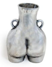 Antique Silver Large "Love Handles" Booty Vase