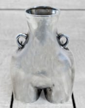 Antique Silver Large "Love Handles" Booty Vase