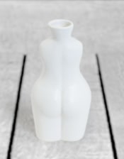 Matt White Small Female Body Ceramic Stem Vase