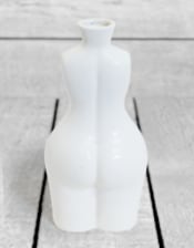 Matt White Large Female Body Ceramic Stem Vase