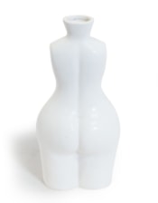 Matt White Large Female Body Ceramic Stem Vase