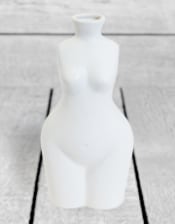 Matt White Large Female Body Ceramic Stem Vase