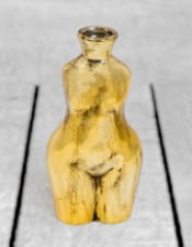 Antique Gold Small Female Body Ceramic Stem Vase