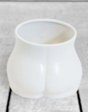 Matt White Medium Booty Flower Pot/Storage Jar