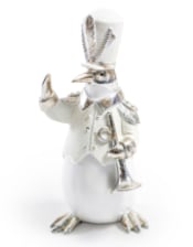 Decorative Penguin with Trumpet Ornament