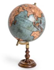 Antique Globe on Wooden Stand