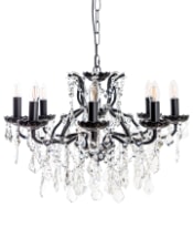 Medium 8 Branch Matt Black Shallow Chandelier