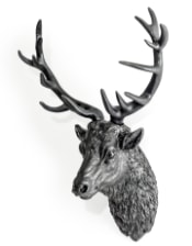 Large Matt Black Stag Wall Head