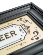 Large Mirrored "Wish You Were Beer" Wall Sign