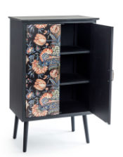 Tall Floral Column Boho Side Cabinet